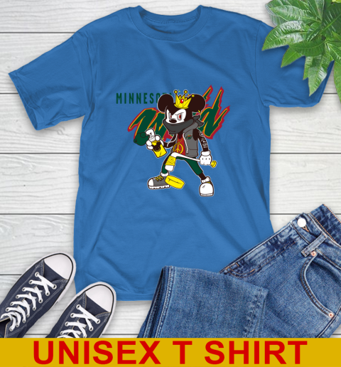 Minnesota Wild NHL Hockey Mickey Peace Sign Sports T-Shirt - Image 10
