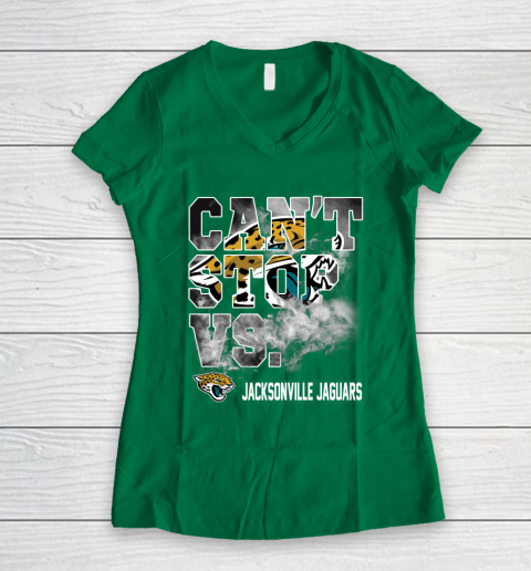 NFL Jacksonville Jaguars Can't Stop Vs Women's V-Neck T-Shirt 3