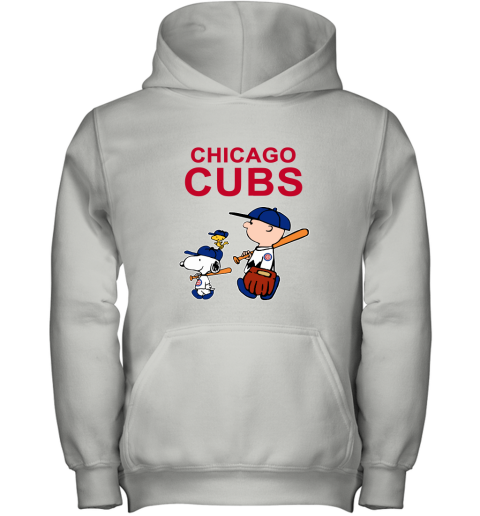 Chicago Cubs Let's Play Baseball Together Snoopy MLB Youth Hoodie