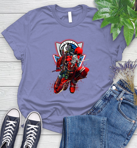 NBA Deadpool Marvel Comics Sports Basketball Dallas Mavericks Women's T-Shirt 11