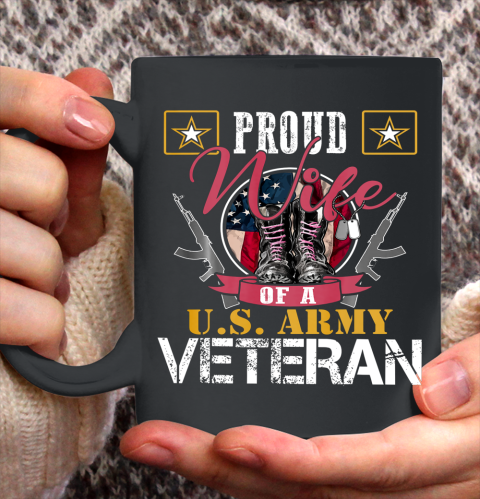 Veteran Shirt Vintage Proud Wife Of A U S Army Veteran Ceramic Mug 11oz