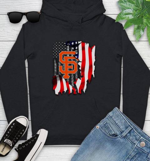 San Francisco Giants MLB Baseball American Flag Youth Hoodie
