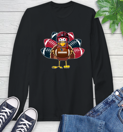 Houston Texans Turkey Thanksgiving Day Long Sleeve T-Shirt 2
