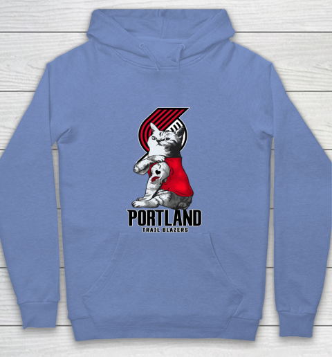 NBA Basketball My Cat Loves Portland Trail Blazers Youth Hoodie 8