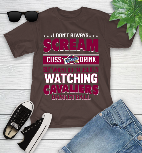 Cleveland Cavaliers NBA Basketball I Scream Cuss Drink When I'm Watching My Team Youth T-Shirt 7