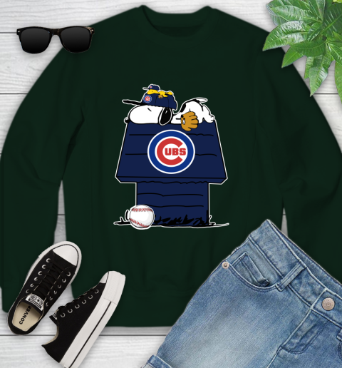 MLB Chicago Cubs Snoopy Woodstock The Peanuts Movie Baseball T