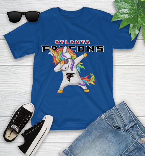 Atlanta Falcons NFL Football Funny Unicorn Dabbing Sports Youth T-Shirt 9