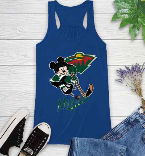 NHL Minnesota Wild Mickey Mouse Disney Hockey T Shirt Racerback Tank 9