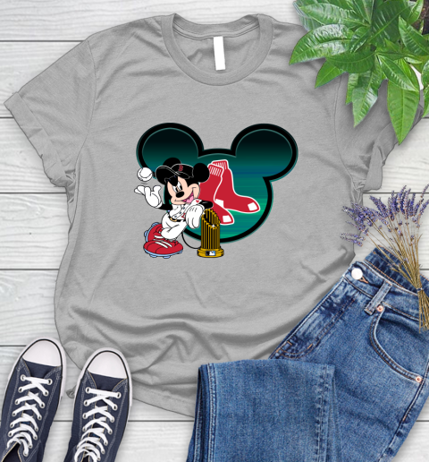 MLB Boston Red Sox The Commissioner's Trophy Mickey Mouse Disney Women's T-Shirt 5