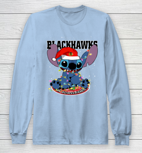 Chicago Blackhawks NHL Hockey noel stitch Christmas Long Sleeve T-Shirt 5