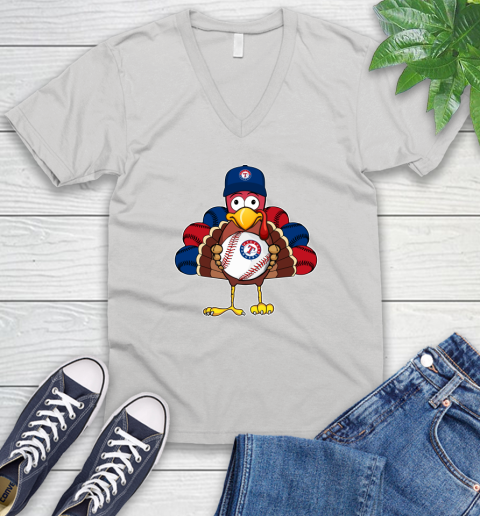 Texas Rangers Turkey thanksgiving V-Neck T-Shirt