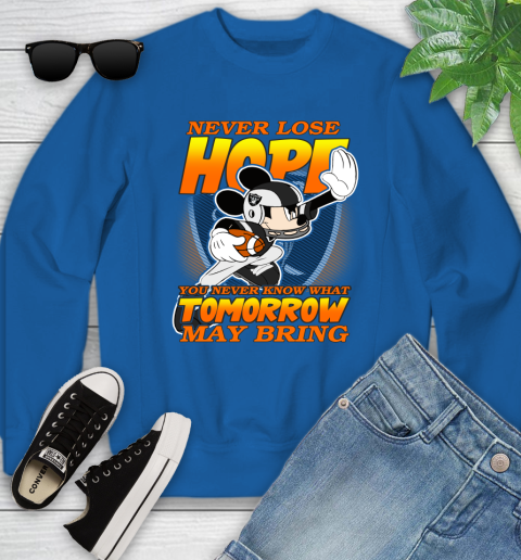 Oakland Raiders NFL Football Mickey Disney Never Lose Hope Youth Sweatshirt 7