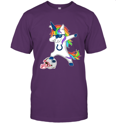 Football Dabbing Unicorn Steps On Helmet Indianapolis Colts Unisex Jersey Tee