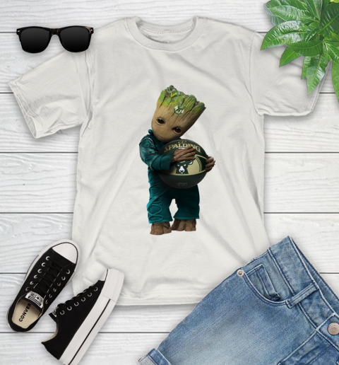 NBA Groot Guardians Of The Galaxy Basketball Sports Milwaukee Bucks Youth T-Shirt 12