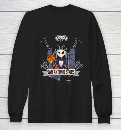 NBA San Antonio Spurs Basketball Jack Skellington Halloween Long Sleeve T-Shirt
