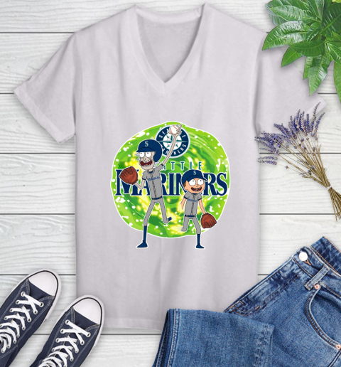 MLB Seattle Mariners Rick And Morty Baseball Sports Women's V-Neck T-Shirt
