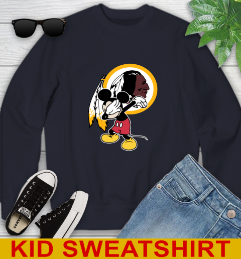 Washington Redskins NFL Football Dabbing Mickey Disney Sports Youth Sweatshirt 3