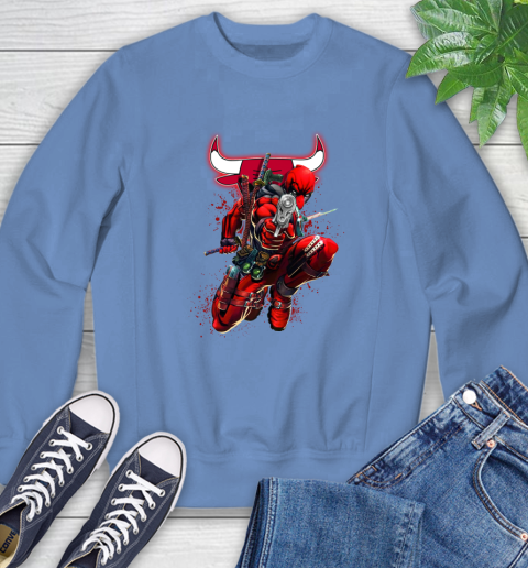 NBA Deadpool Marvel Comics Sports Basketball Chicago Bulls Sweatshirt 11