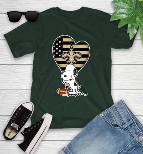 New Orleans Saints NFL Football The Peanuts Movie Adorable Snoopy Youth T-Shirt 5