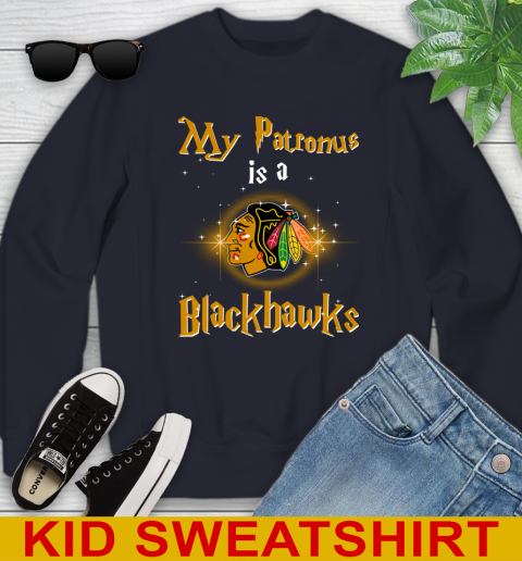 NHL Hockey Harry Potter My Patronus Is A Chicago Blackhawks Youth Sweatshirt 2