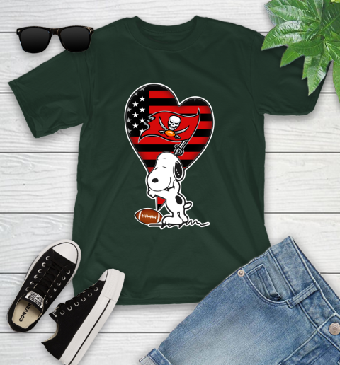 Tampa Bay Buccaneers NFL Football The Peanuts Movie Adorable Snoopy Youth T-Shirt 5