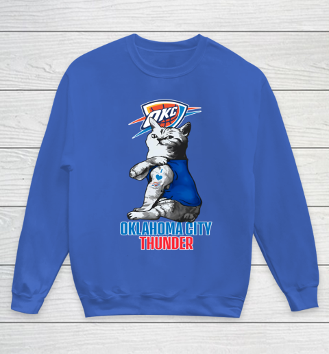 NBA Basketball My Cat Loves Oklahoma City Thunder Youth Sweatshirt 6