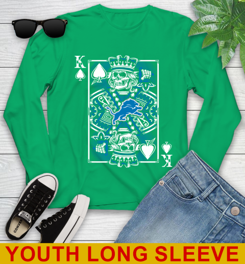 Detroit Lions NFL Football The King Of Spades Death Cards Shirt Youth Long Sleeve 7