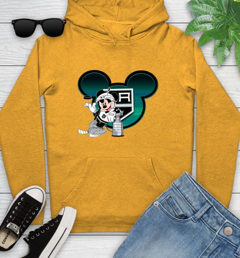 NHL Los Angeles Kings Stanley Cup Mickey Mouse Disney Hockey T Shirt Youth Hoodie 3