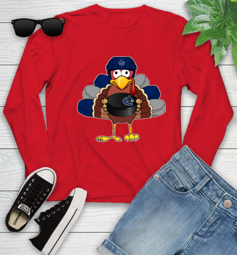 Vancouver Canucks Turkey Thanksgiving Day Youth Long Sleeve 11