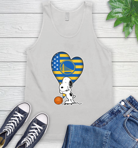 Golden State Warriors NBA Basketball The Peanuts Movie Adorable Snoopy Tank Top