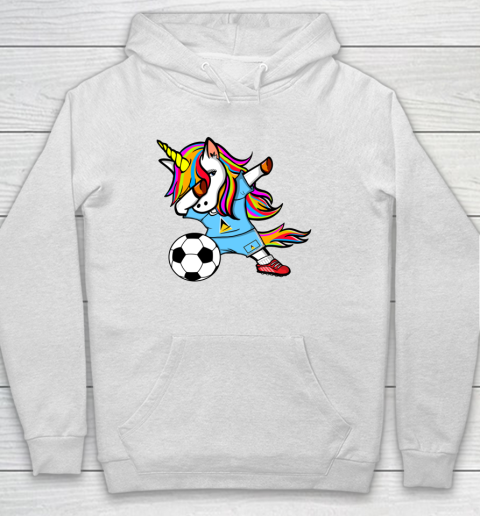 Funny Dabbing Unicorn Saint Lucia Football Flag Soccer Hoodie