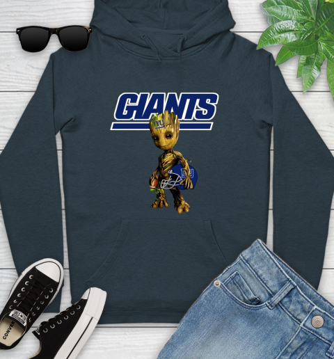 New York Giants NFL Football Groot Marvel Guardians Of The Galaxy Youth Hoodie 8