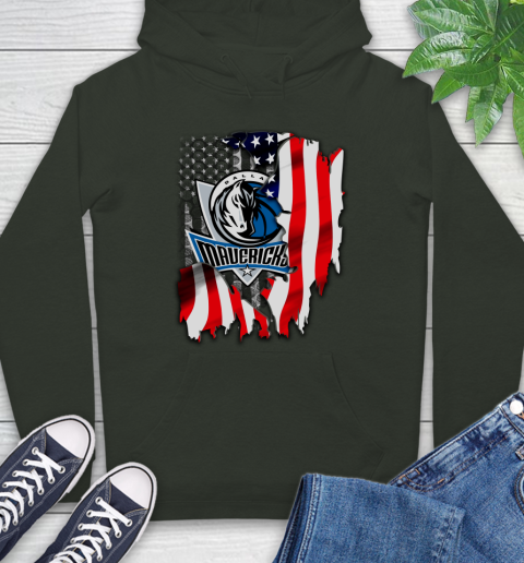Dallas Mavericks NBA Basketball American Flag Hoodie 12