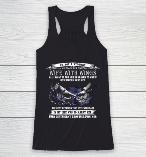 I m A Husband To A Beautiful Wife With Wings Racerback Tank