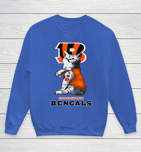 NFL Football My Cat Loves Cincinnati Bengals Youth Sweatshirt 6