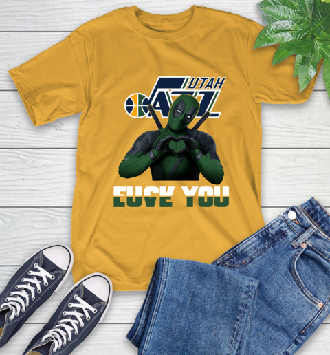 NBA Utah Jazz Deadpool Love You Fuck You Basketball Sports T-Shirt 2