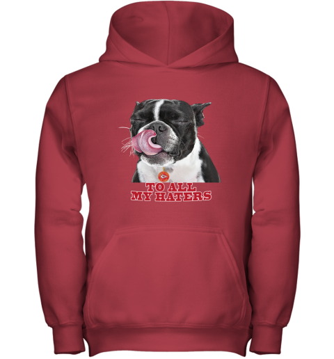 Kansas City Chiefs To All My Haters Dog Licking qyku kansas city chiefs to all my haters dog licking youth hoodie 43 front red