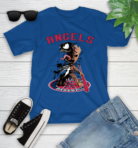MLB Los Angeles Angels Baseball Venom Groot Guardians Of The Galaxy Youth T-Shirt 9