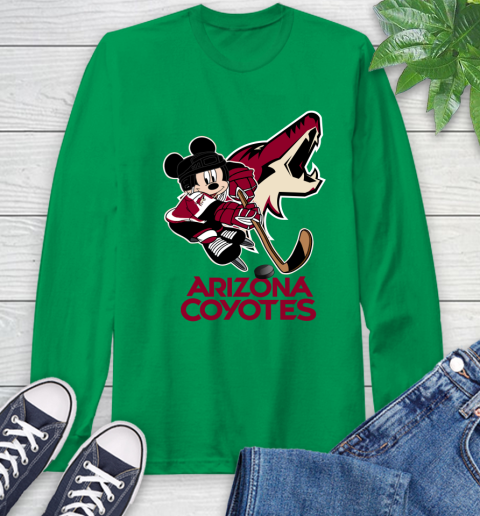 NHL Arizona Coyotes Mickey Mouse Disney Hockey T Shirt Long Sleeve T-Shirt 7