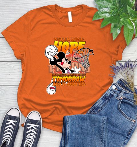 Detroit Pistons NBA Basketball Mickey Disney Never Lose Hope Women's T-Shirt 3