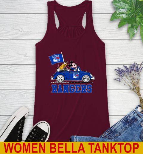 NHL Hockey New York Rangers Pluto Mickey Driving Disney Shirt Racerback Tank 3