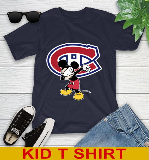 Montreal Canadiens NHL Hockey Dabbing Mickey Disney Sports Youth T-Shirt 3