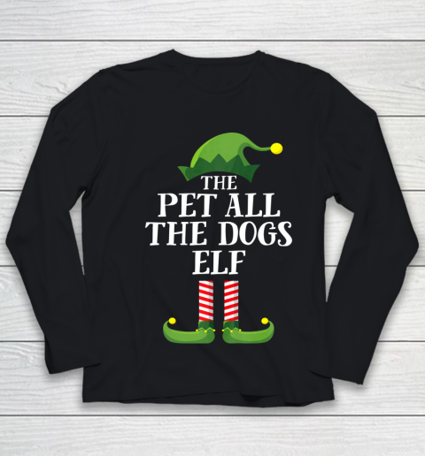 Pet All The Dogs Elf Matching Family Group Christmas Pajama Youth Long Sleeve