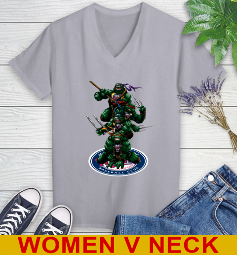 MLB Baseball Minnesota Twins Teenage Mutant Ninja Turtles Shirt Women's V-Neck T-Shirt 5