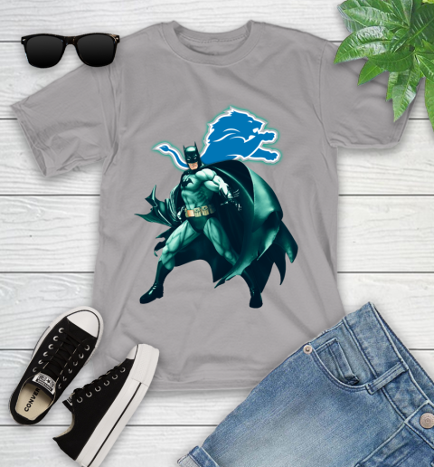 NFL Batman Football Sports Detroit Lions Youth T-Shirt 4