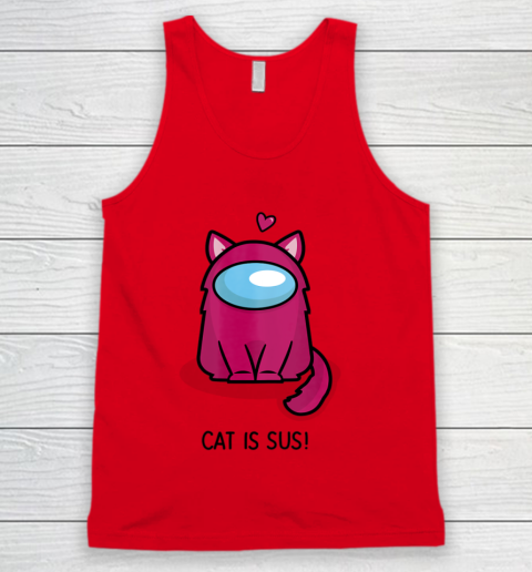 Among Us Game Shirt Cute Cat Astronaut Among me or us Nerdy Girl Gamer Tank Top 3