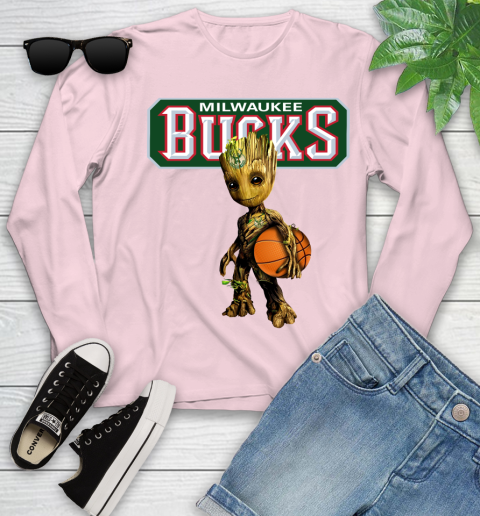Milwaukee Bucks NBA Basketball Groot Marvel Guardians Of The Galaxy Youth Long Sleeve 11 Milwaukee Bucks NBA Basketball Groot Marvel Guardians Of The Galaxy Youth Long Sleeve - Image 11