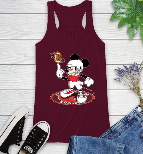 NFL Football Cleveland Browns Cheerful Mickey Disney Shirt Racerback Tank 3