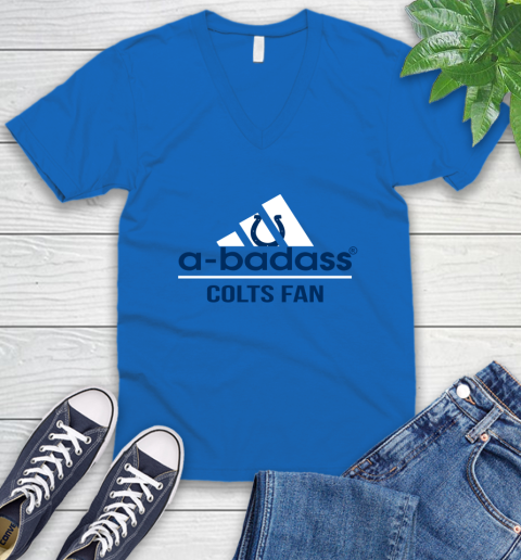 Indianapolis Colts NFL Football A Badass Adidas Adoring Fan Sports V-Neck T-Shirt 5