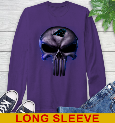 Carolina Panthers NFL Football Punisher Skull Sports Long Sleeve T-Shirt 5